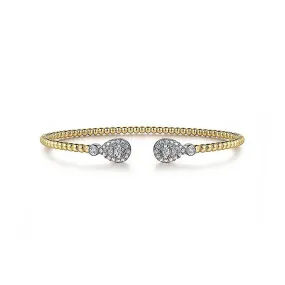 0.36ctw Split Diamond Bujukan Bangle, 6.25" - Yellow Gold