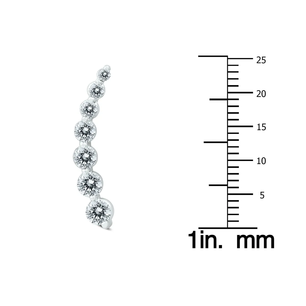 1 1/4 Carat TW Diamond Climber Earrings Set in 14K White Gold