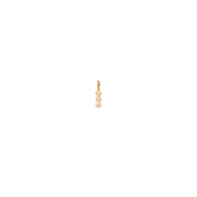 14k Single 3 Vertical Diamond Bezel Charm Pendant