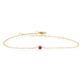 14k Single Pink Sapphire Bezel Bracelet