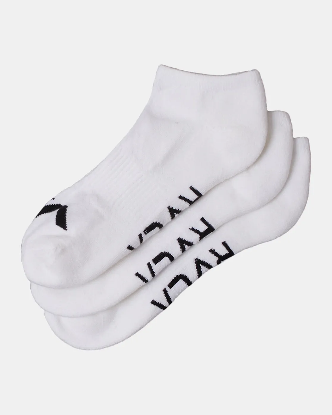 3 Pack Sport Logo Super No-Show Socks - White