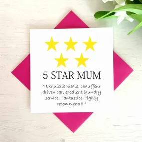 5 Star Mum Greetings Card