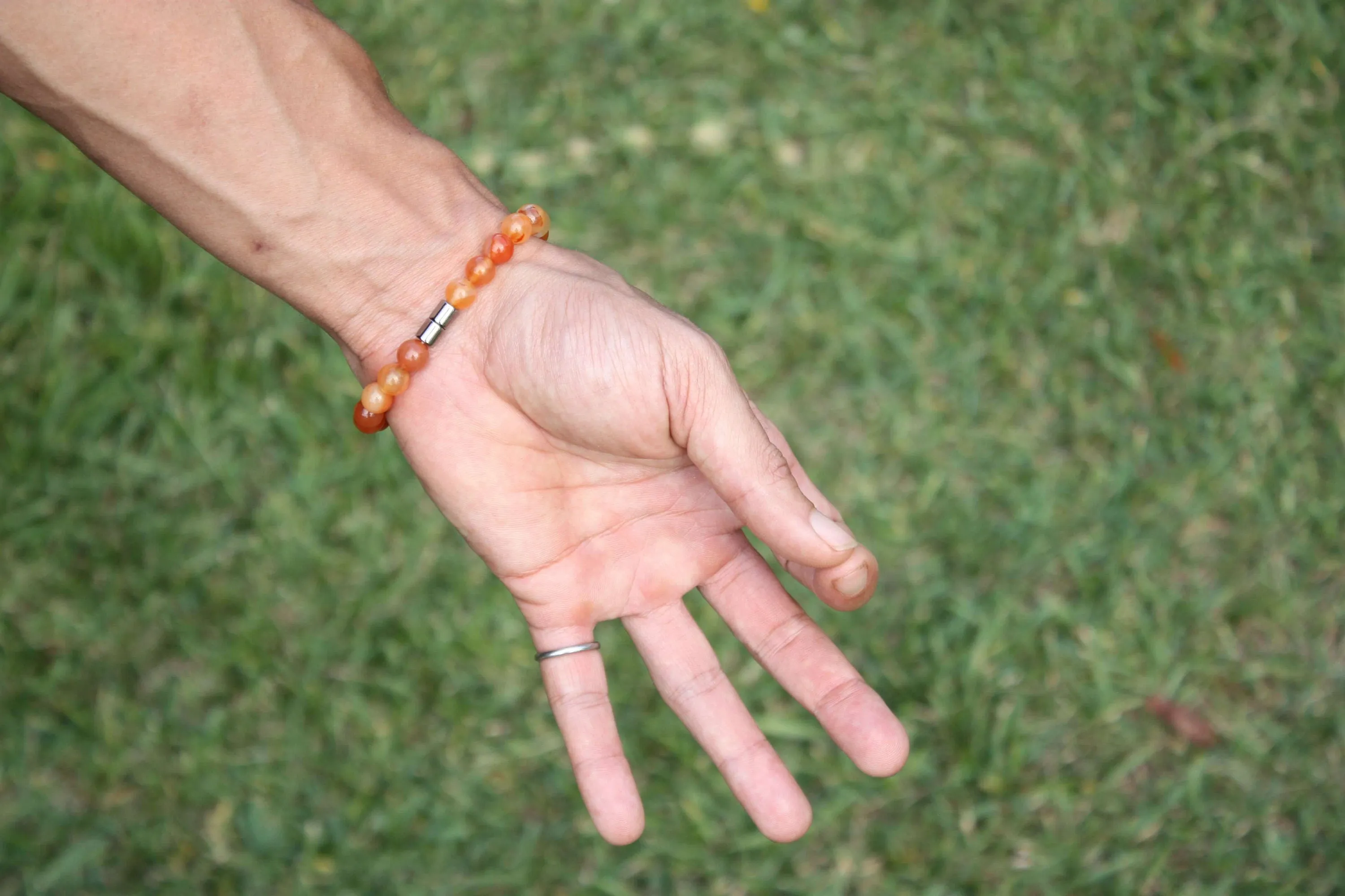 6/8/10/12mm Carnelian Crystal Bracelet, Natural Stone Jewelry for Creativity & Confidence, Handmade Radiant Red Accessory Magnet Clasp