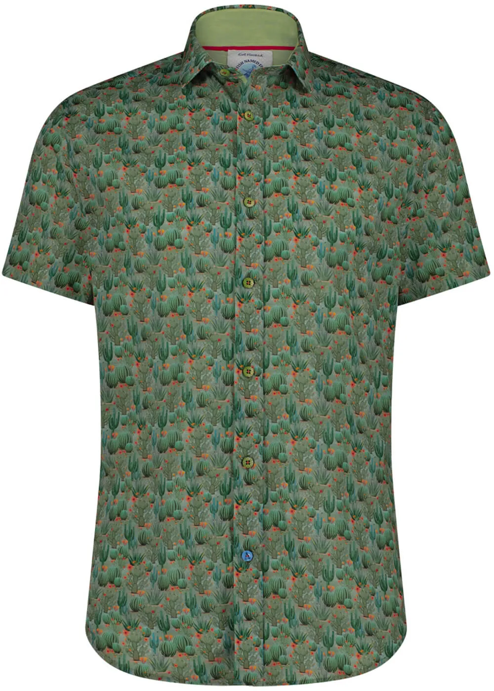 A Fish Named Fred Cactus Short Sleeve Shirt Sage Green