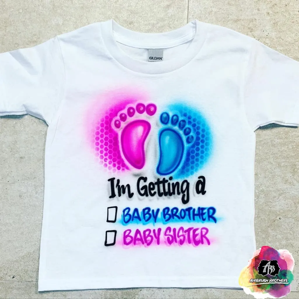 Airbrush Baby Gender Reveal Checkoff Shirt Design