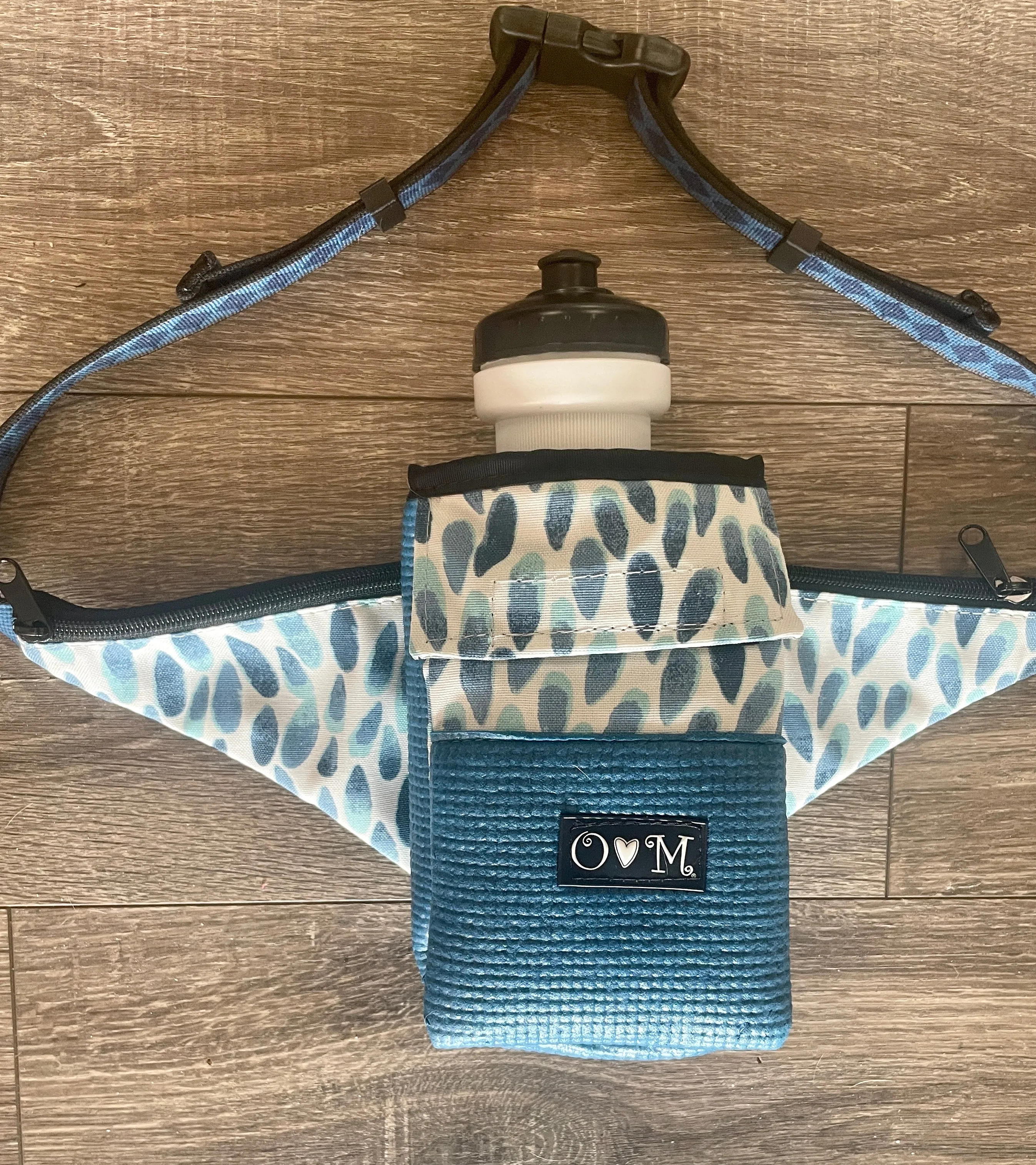 Ajax Blue Fanny Pack-Rain drop print fabric