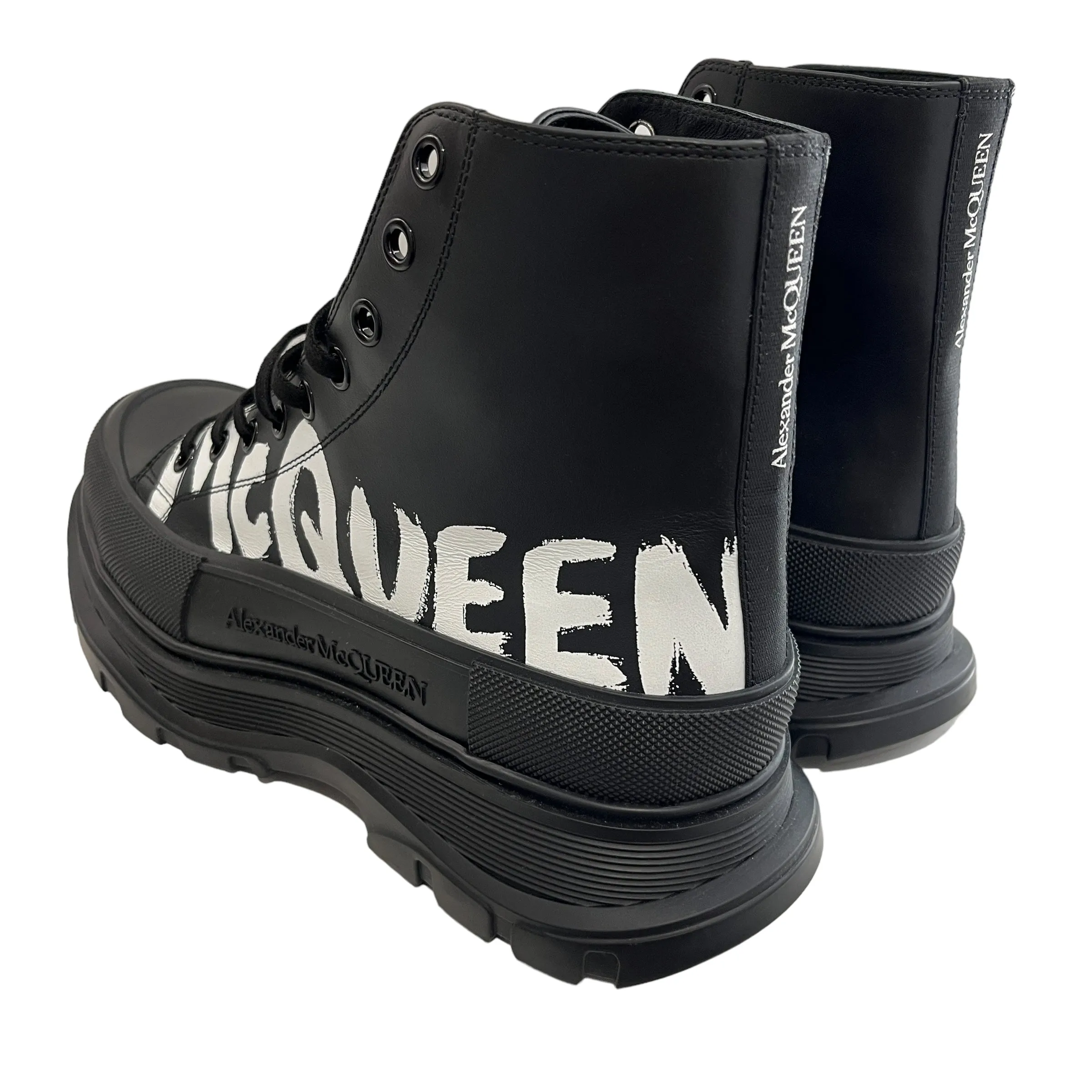 Alexander McQueen/Hi-Sneakers/EU 44/Leather/BLK/Tread Slick