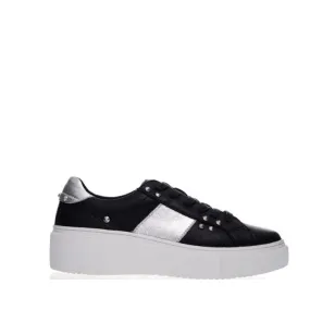 Alfie & Evie Kobe Black Leather Platform Sneaker