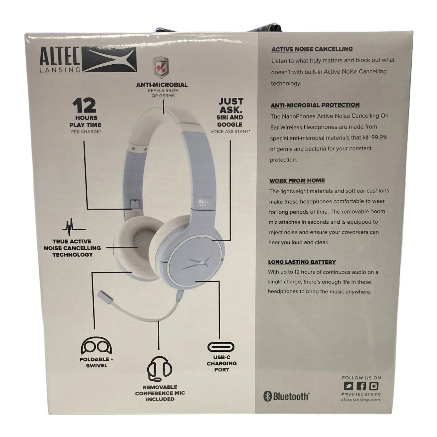 Altec Lansing NanoPhones ANC Headphones (Icy Blue)