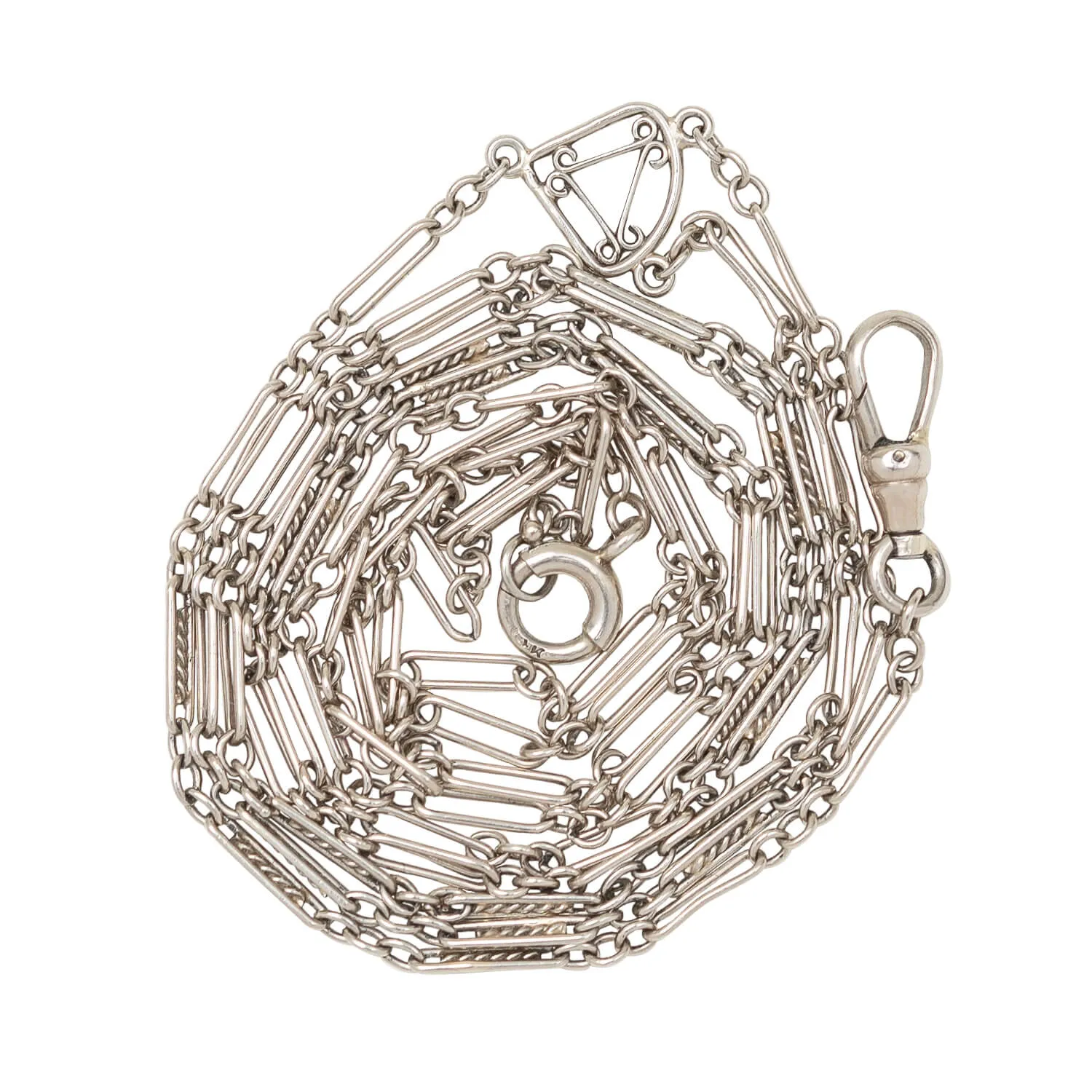 Art Deco 14kt White Gold Lorgnette Chain