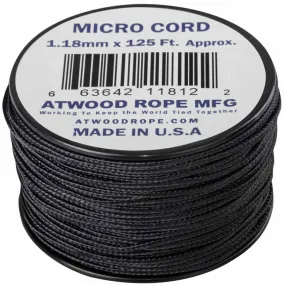 Atwood Rope Micro Cord 125ft Black