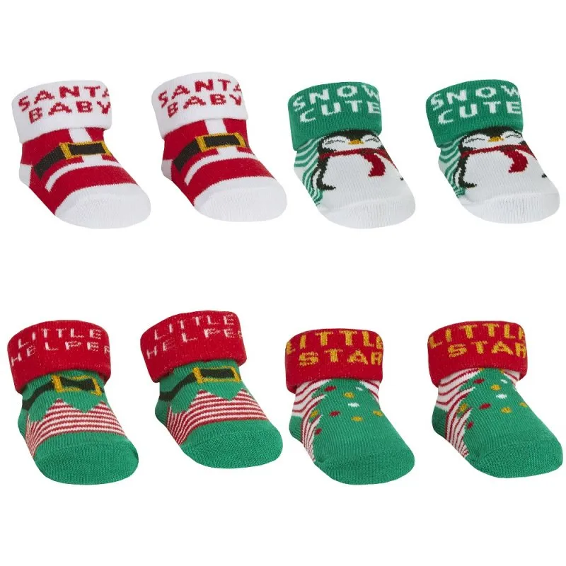 BABY CHRISTMAS ORGANZA BAG GIFT SOCKS (0-12 MONTHS) (PK16) 44B968