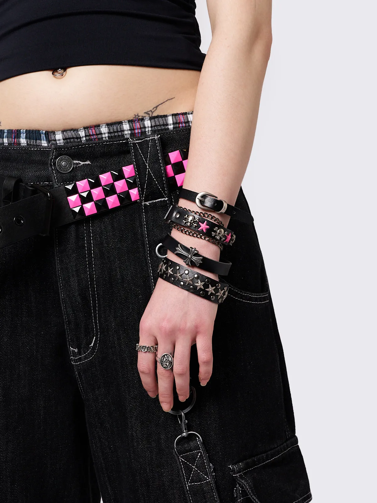 Baddie Energy Leather Bracelet Set