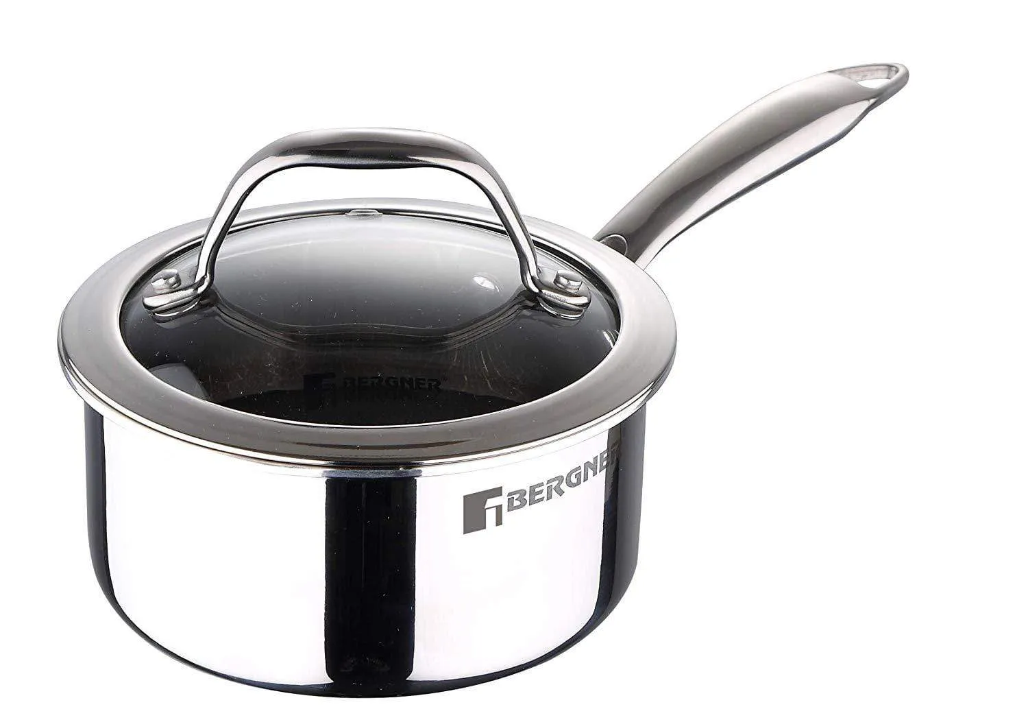 Bergner Hitech Prism Triply Stainless Steel Non Stick Saucepan