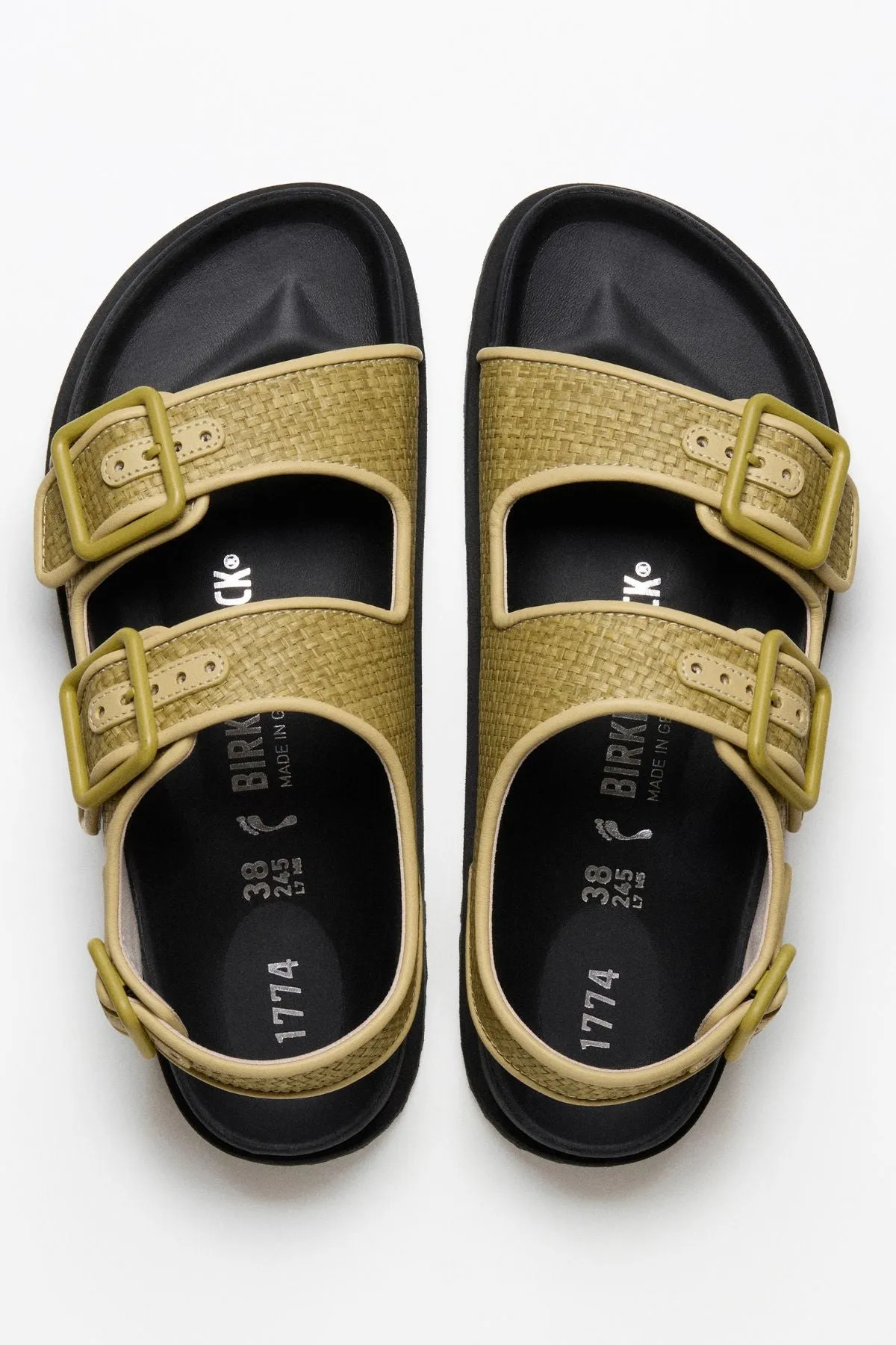 Birkenstock 1774 Milano Raffia - Golden Olive