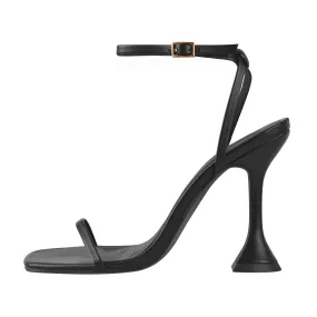 Black Ankle Strap High Heel Sandals