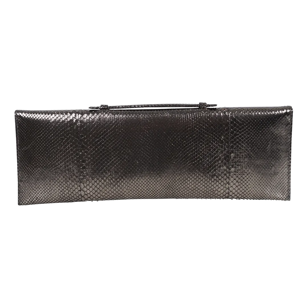 Black Python Tuxedo Clutch