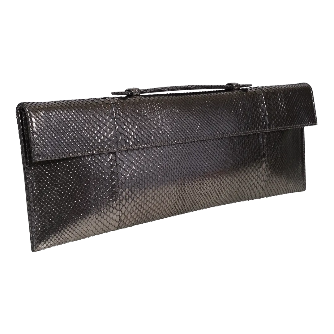 Black Python Tuxedo Clutch