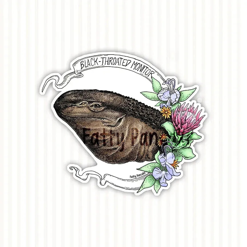 Black Throated Monitor Banner Sticker