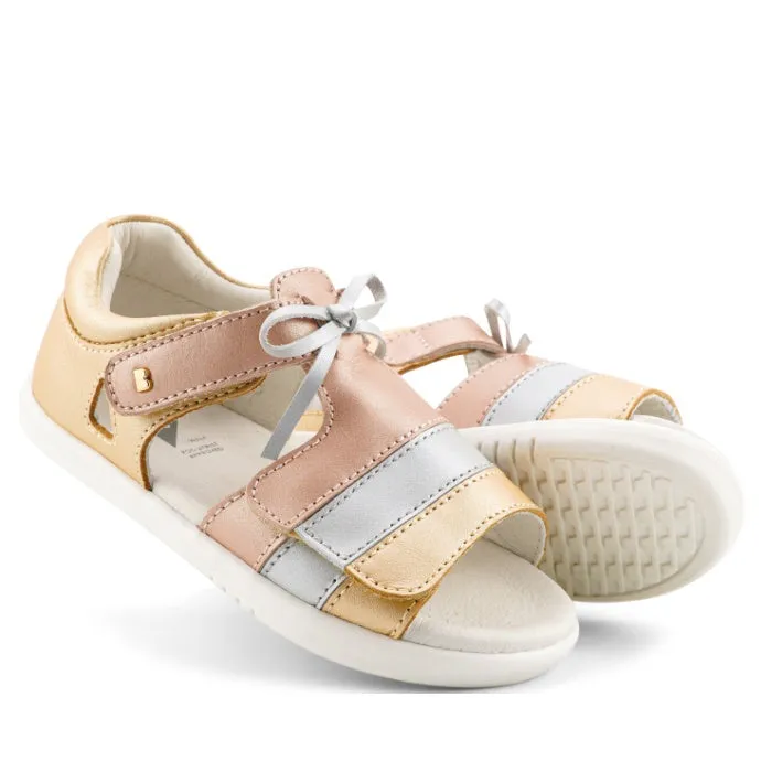 Bobux IW Iwalk Mirror Pale Gold  633433  Girls Open Toed Sandal