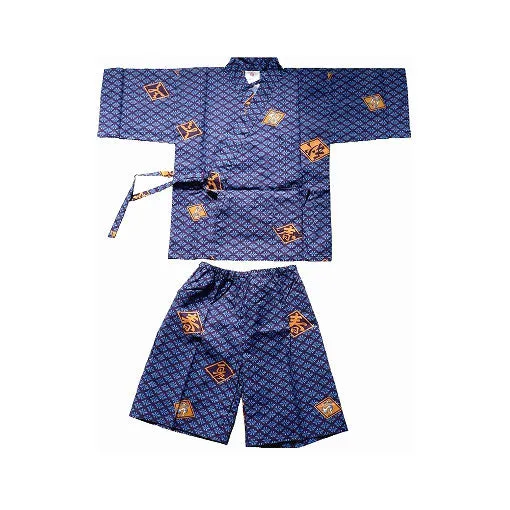 Boys' Jinbei (with Shorts): Diamond Pattern CLEARANCE USA