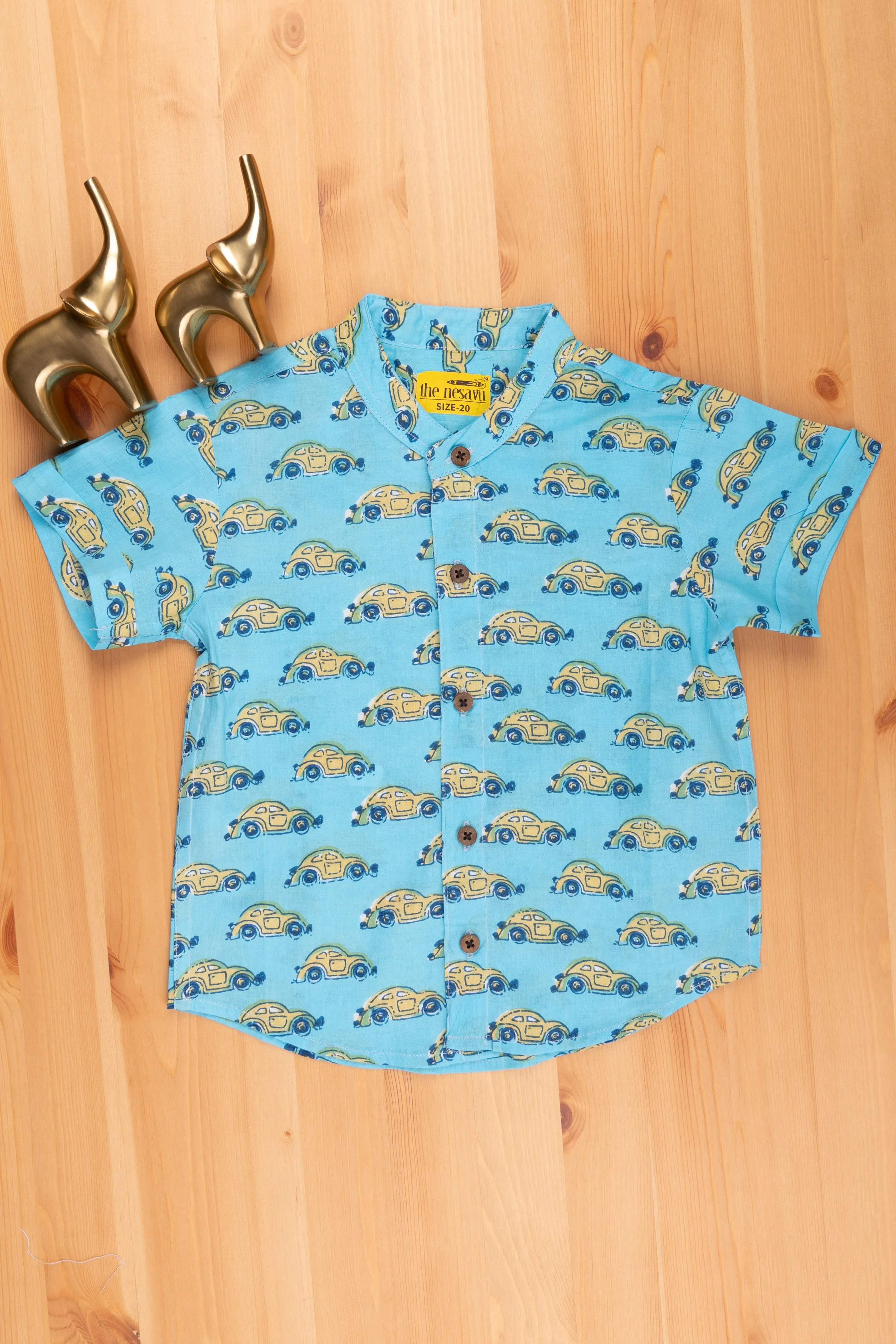 Boys Vintage Car Print Cotton Casual Shirt | Nesavu | Cool & Comfortable Everyday Style