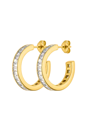 Brilliant Square Hoops 14K Gold Plated