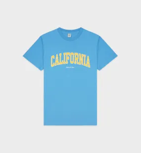 California T-Shirt - Malibu Blue/Gold