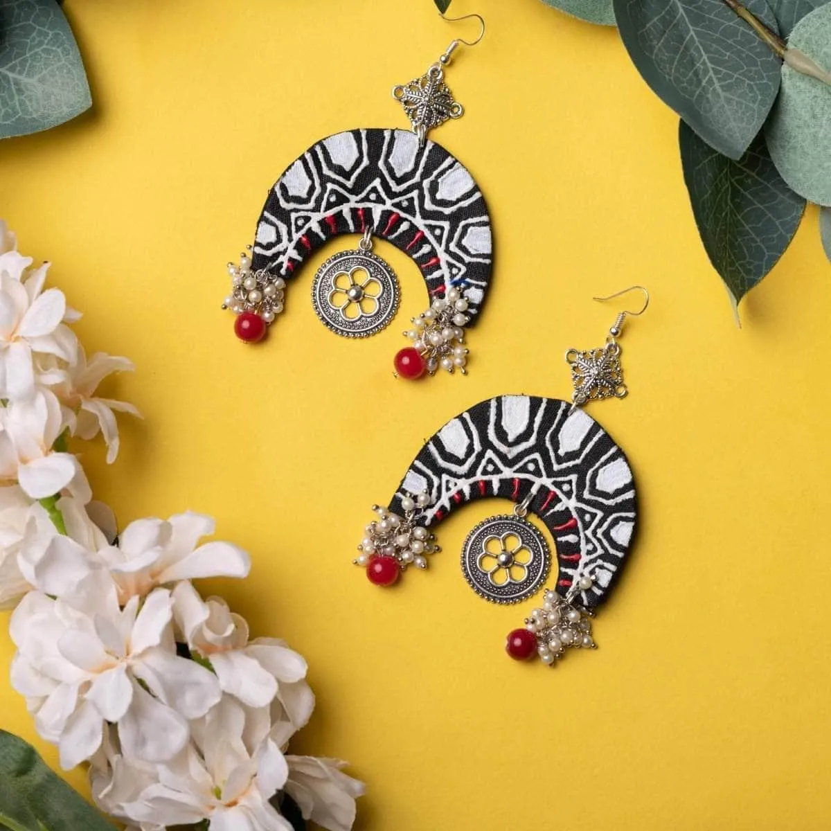 Chandravati Handpainted Black (Earrings)