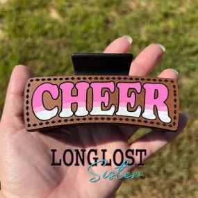 Cheer Pink Ombre Hand Painted Hair Claw Clip