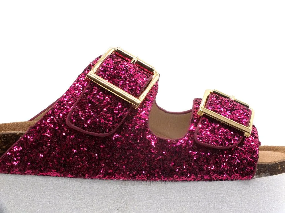 COLORS OF CALIFORNA Ciabatta Platform Glitter Rosa Fuxia