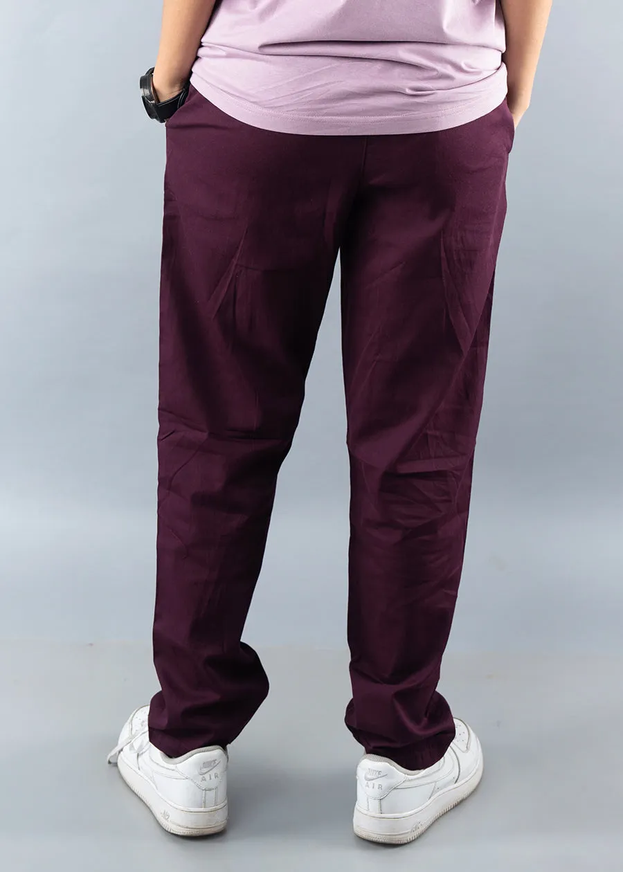 Cotton Pants For Women - Wine