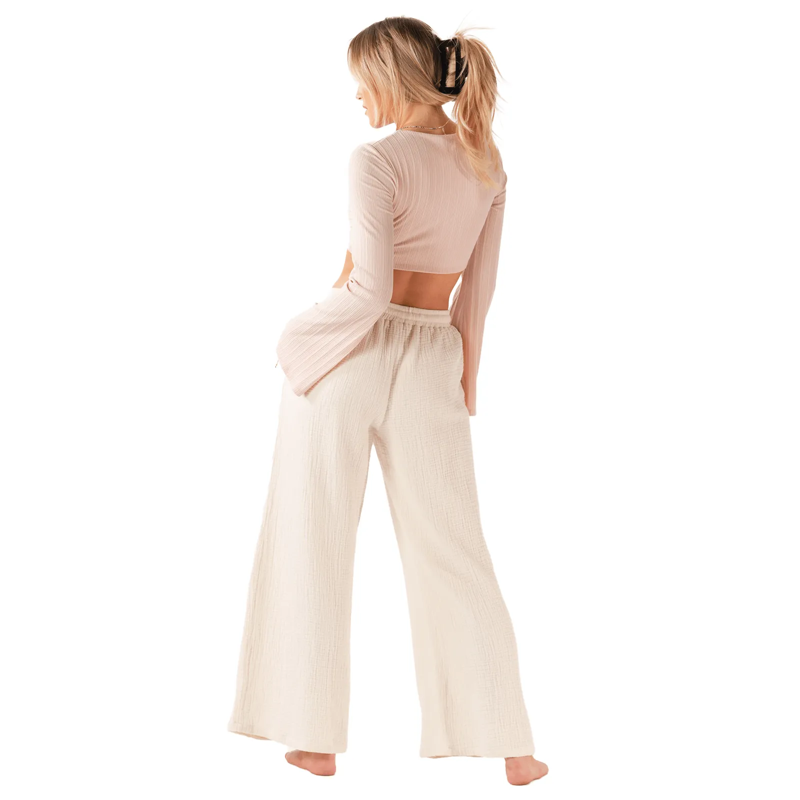 Cream Cotton Cabana Pants