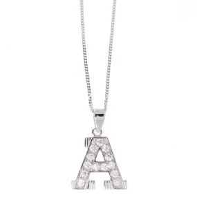 Cubic Zirconia Initial Pendant.A,C,E,J,L,M,S