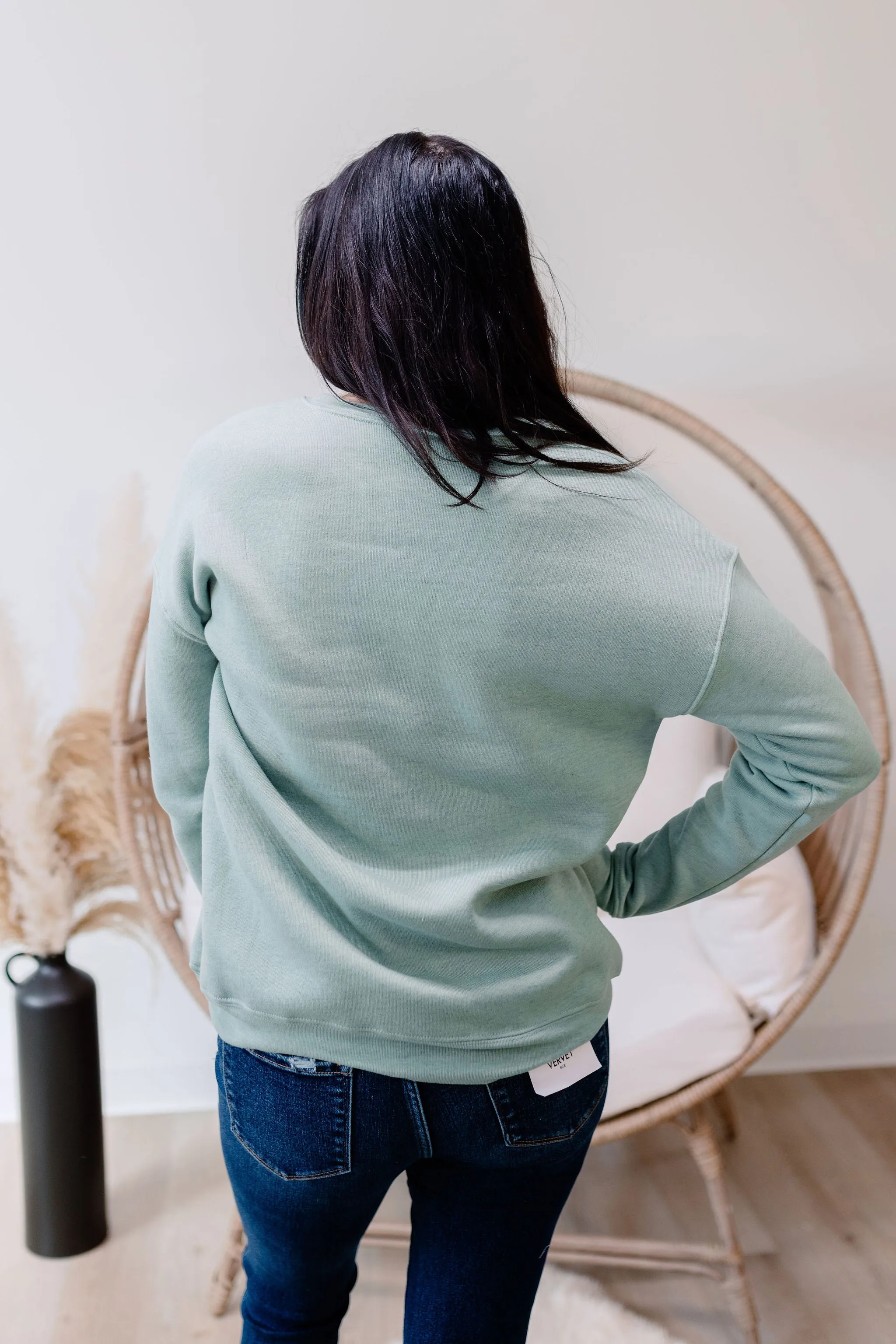 Curved Mama Crewneck - Sage