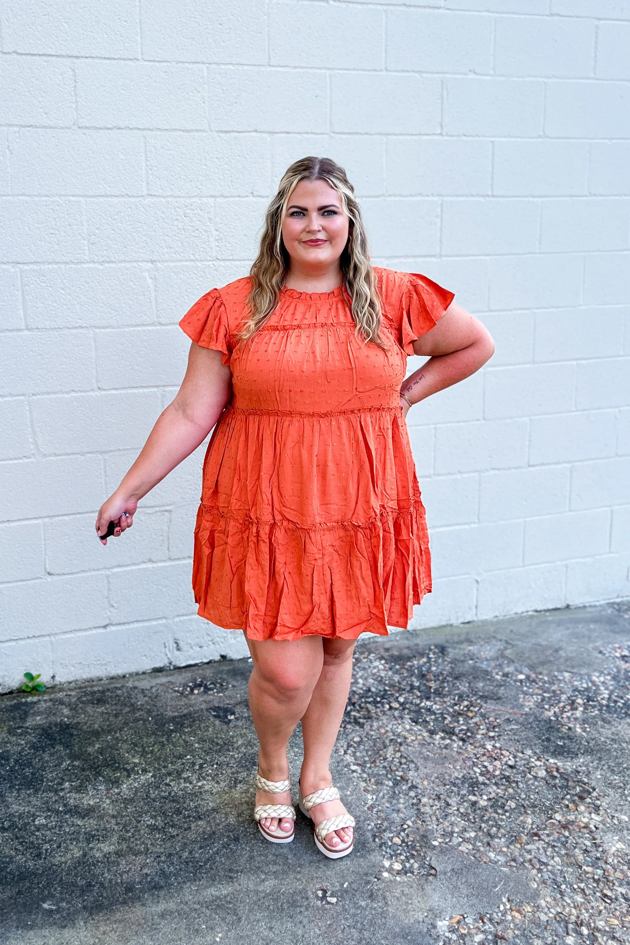 Dedicated To You Dress, Rust Orange