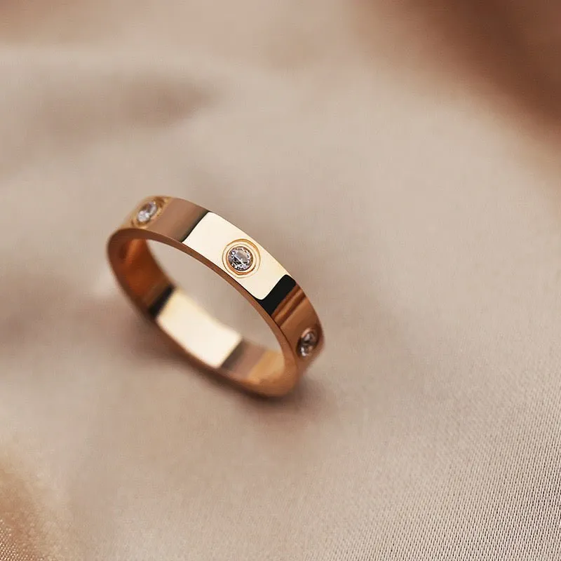 Diamond Band Ring - Rose Gold