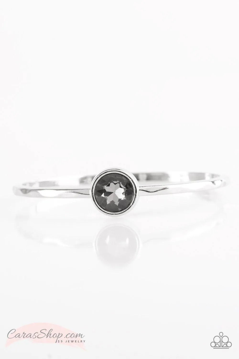 Diamonds For Breakfast Silver Bangle Bracelet - Paparazzi Accessories