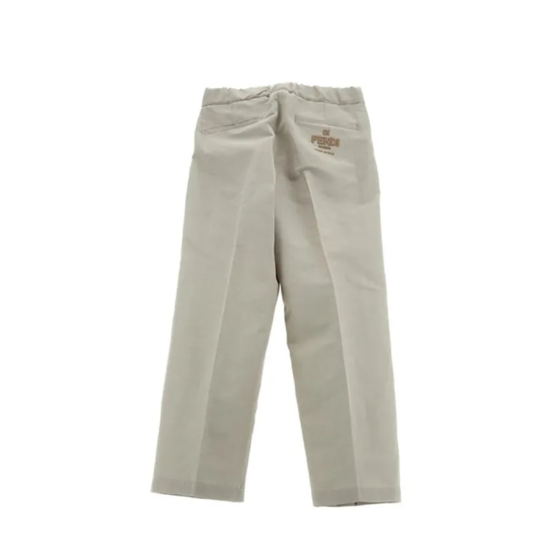 FENDI KIDS Logo Embroidery Pants