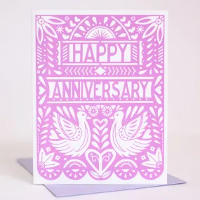 first wedding anniversary card, papel picado anniversary card, anniversary congratulations card