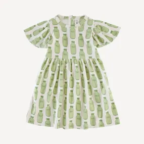 flutter sleeve dress | jar of milk | organic cotton interlock