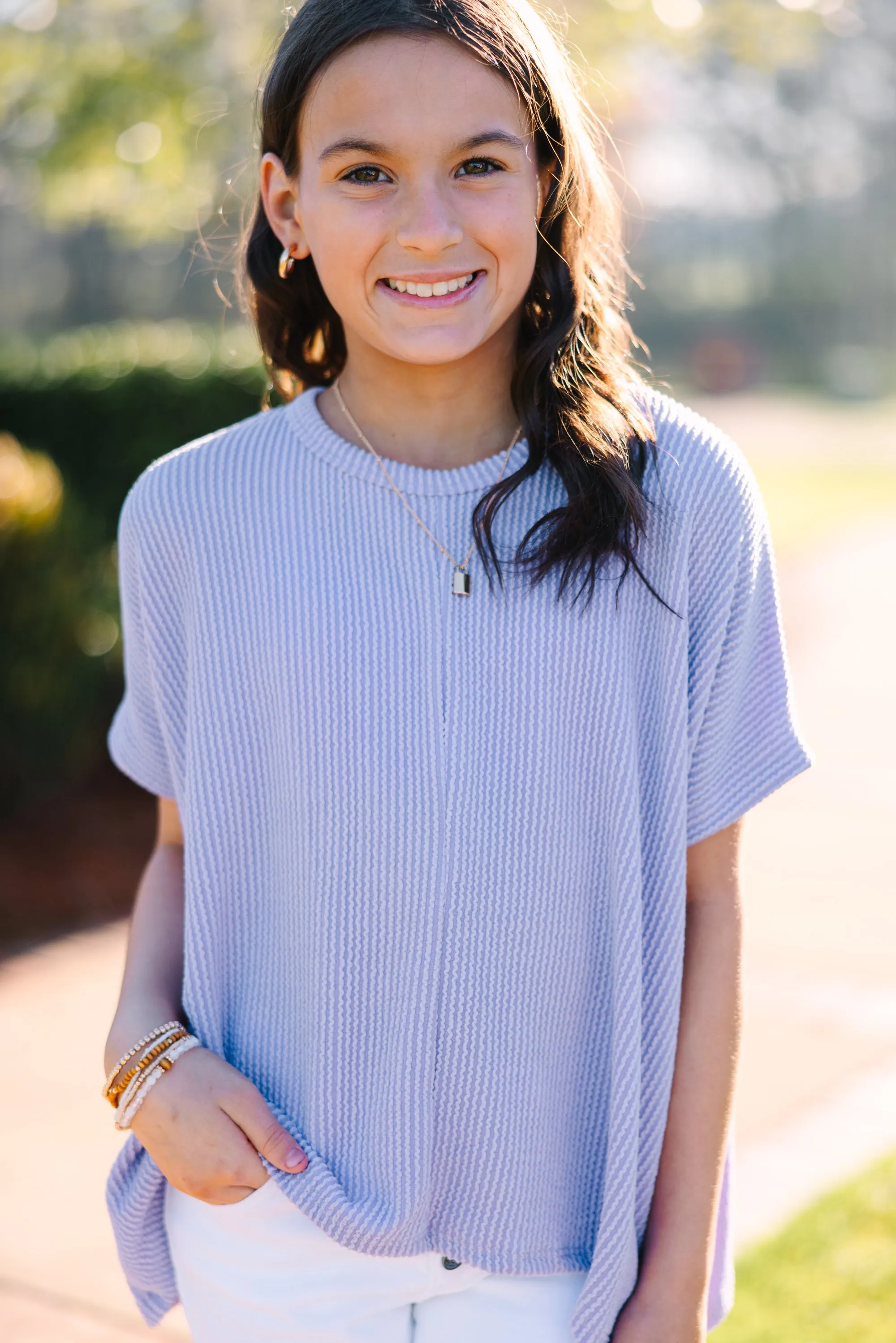 Girls: Confident Decisions Lavender Purple Ribbed Top