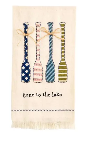 GONE TO LAKE APPLIQUE HAND TOWEL