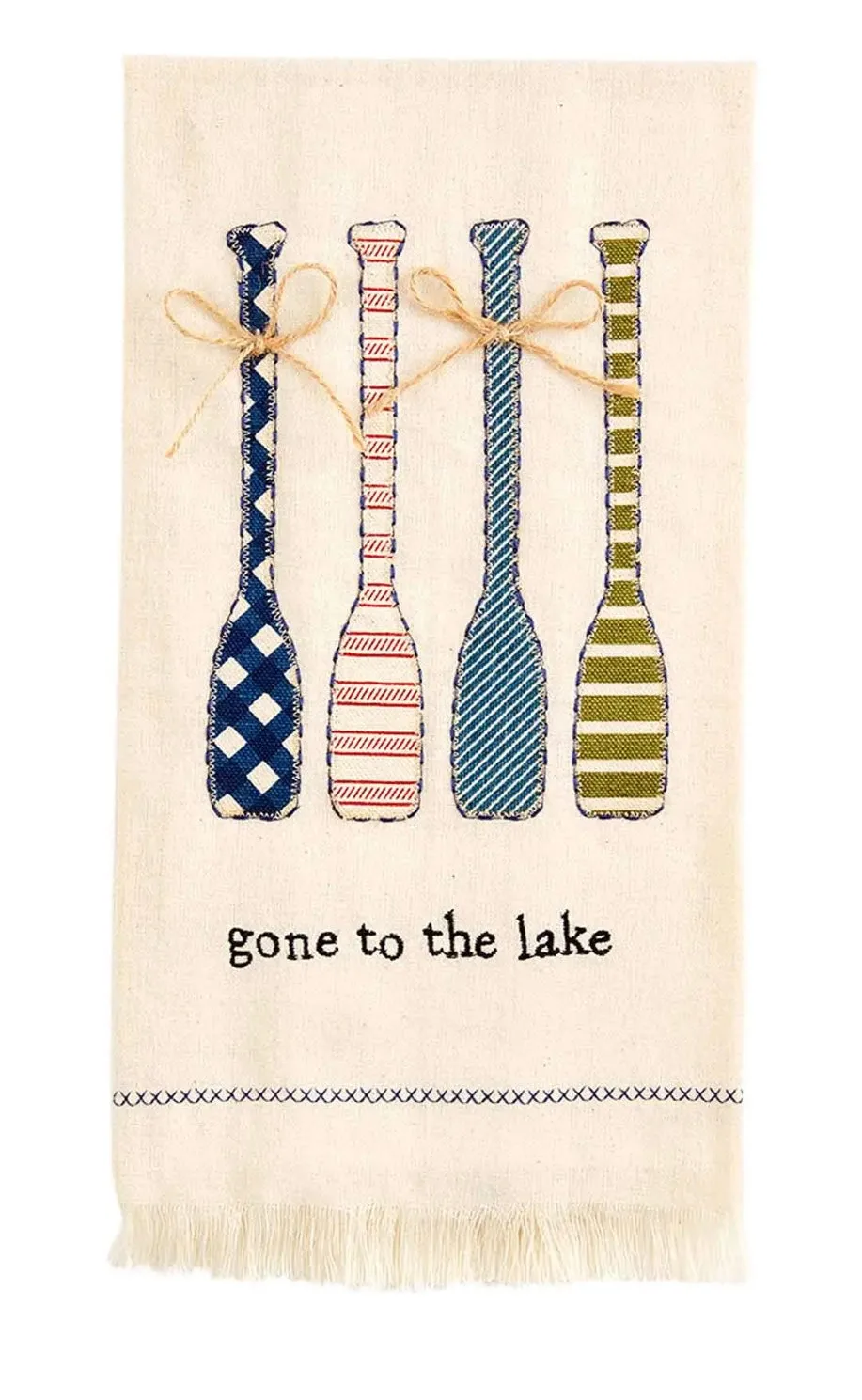 GONE TO LAKE APPLIQUE HAND TOWEL