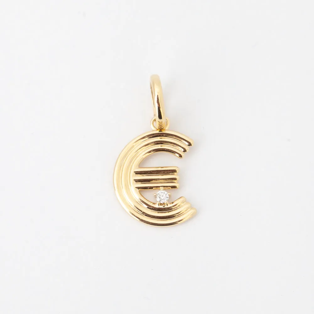 Groovy Diamond Initial Charm