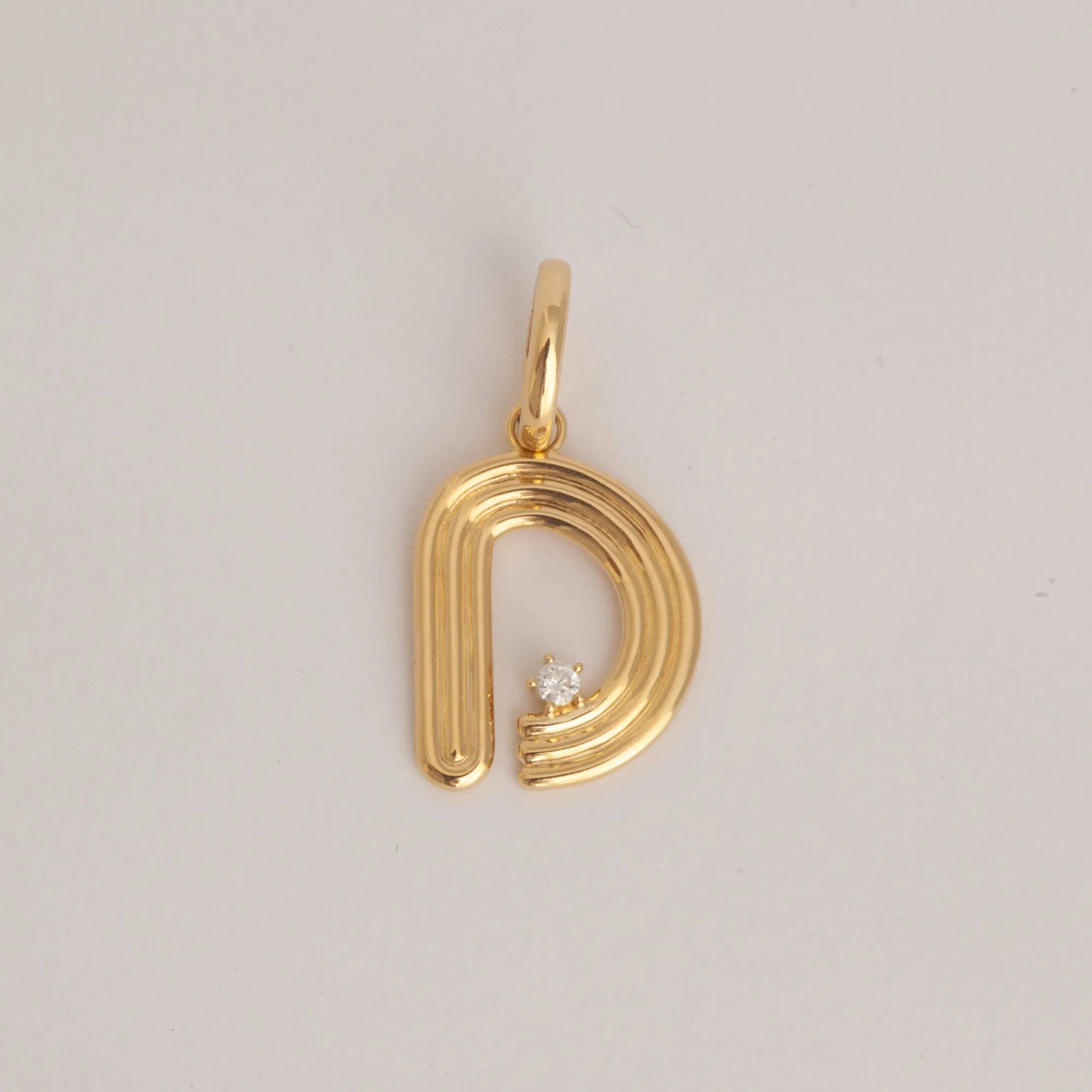 Groovy Diamond Initial Charm