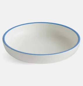 HAY Sobremesa Serving Bowl – Large – White with Blue Rim