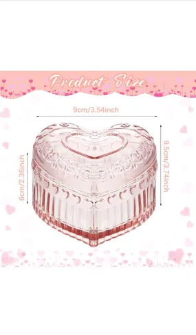 HeartGlassBox Crystal Glass Heart Shaped Storage Box