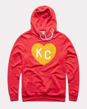 Heather Red KC Heart Vintage Hoodie