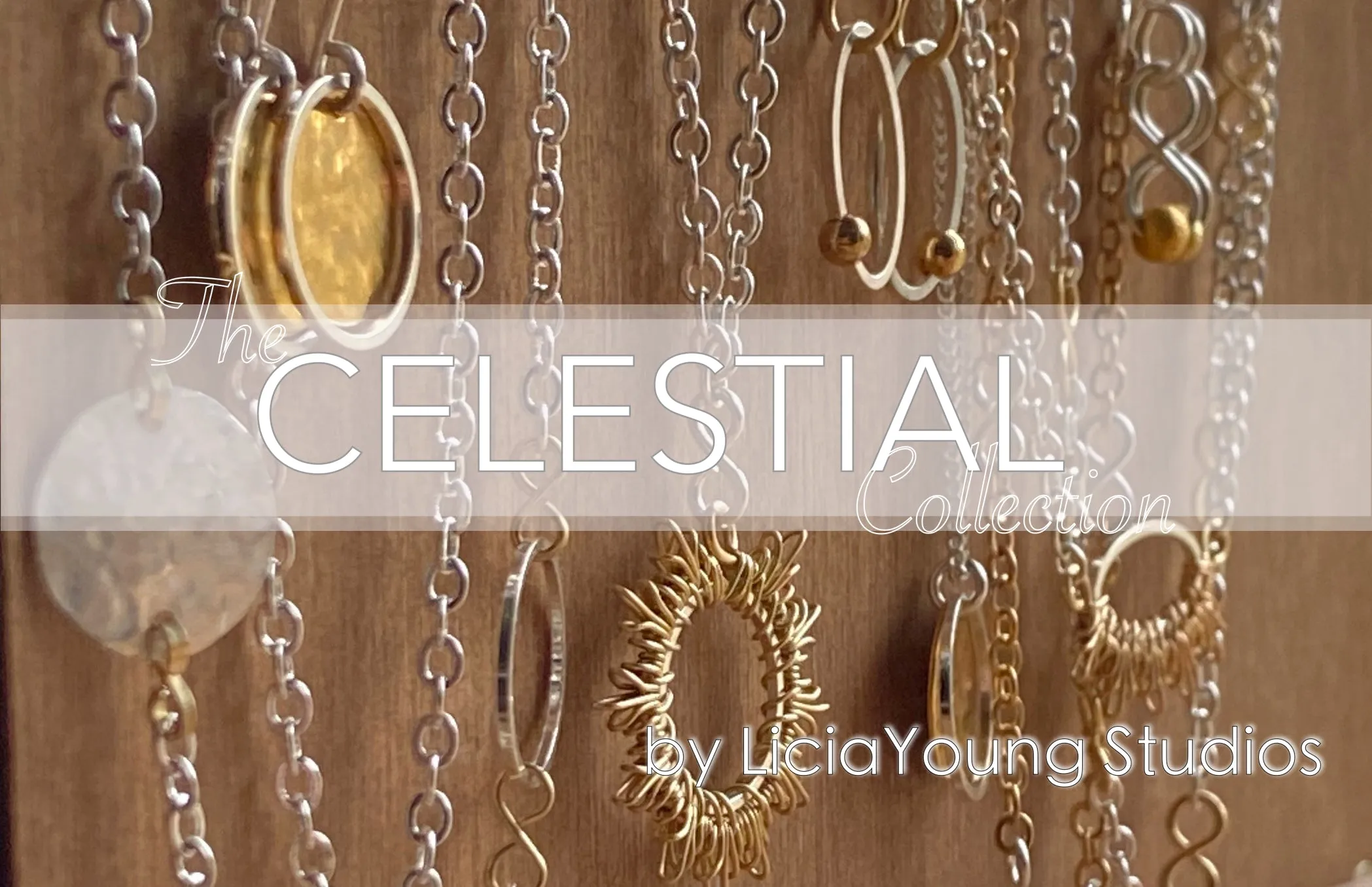 Infinity.  (silver links, gold chain)  The Celestial Collection